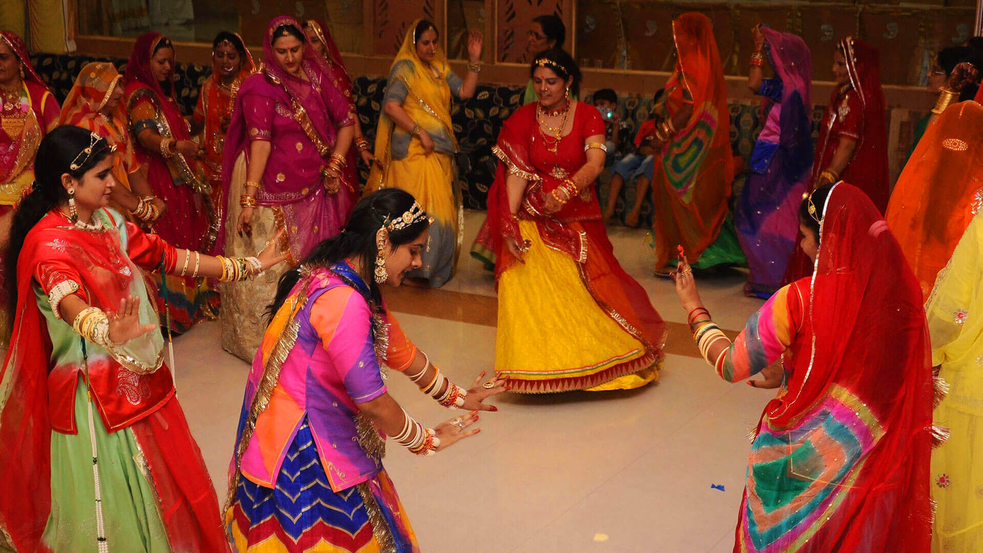 Traditional Kajari dance costume and jewelry